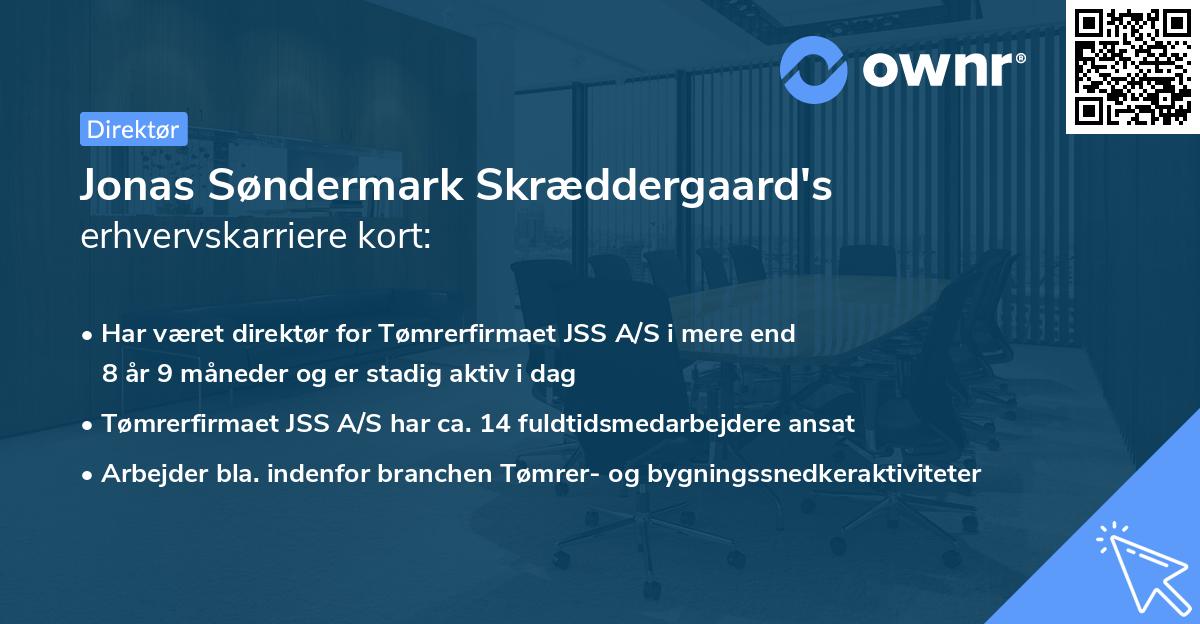 Jonas Søndermark Skræddergaard's erhvervskarriere kort