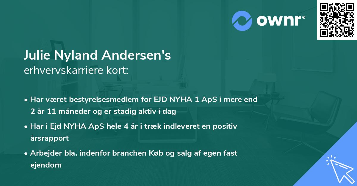 Julie Nyland Andersen's erhvervskarriere kort