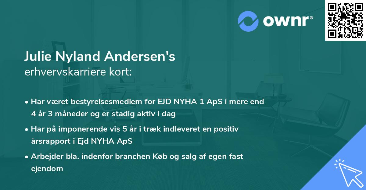 Julie Nyland Andersen's erhvervskarriere kort