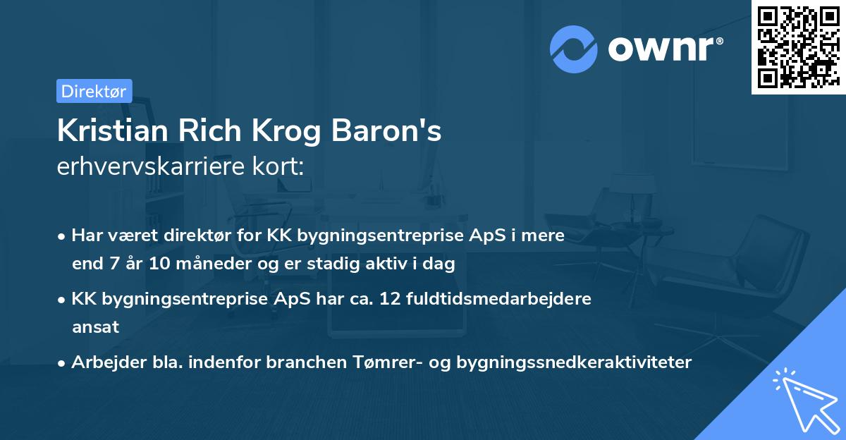 Kristian Rich Krog Baron's erhvervskarriere kort