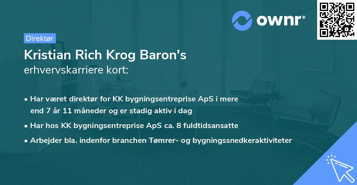 Kristian Rich Krog Baron's erhvervskarriere kort