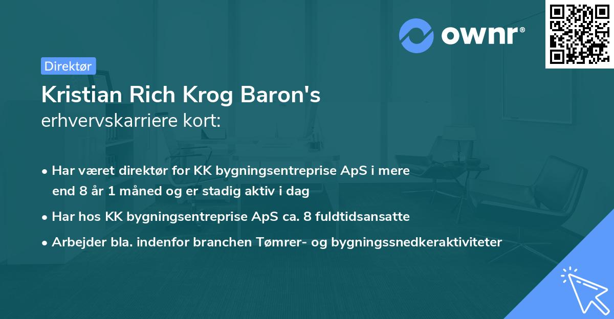 Kristian Rich Krog Baron's erhvervskarriere kort