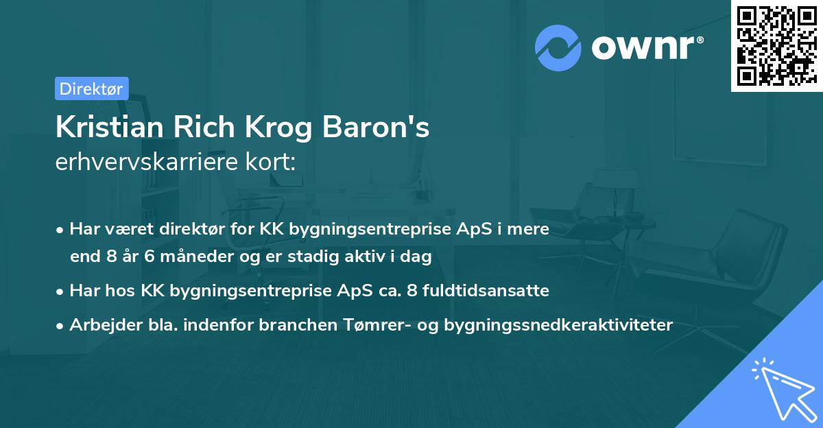 Kristian Rich Krog Baron's erhvervskarriere kort