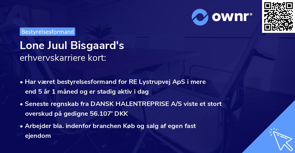 Lone Juul Bisgaard's erhvervskarriere kort