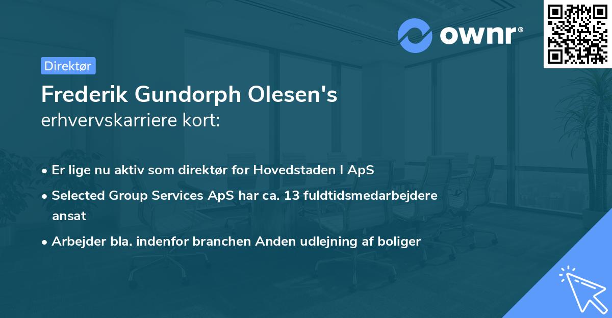 Frederik Gundorph Olesen's erhvervskarriere kort