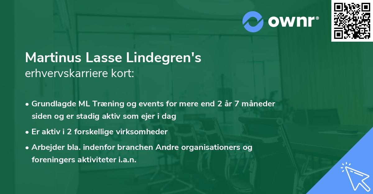 Martinus Lasse Lindegren's erhvervskarriere kort