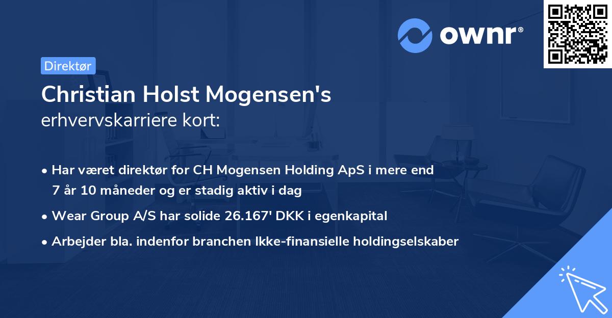 Christian Holst Mogensen's erhvervskarriere kort