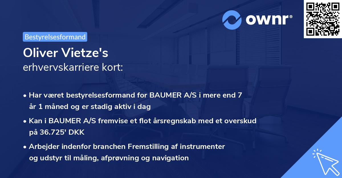 Oliver Vietze's erhvervskarriere kort