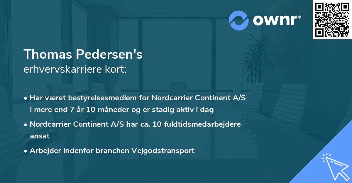 Thomas Pedersen's erhvervskarriere kort