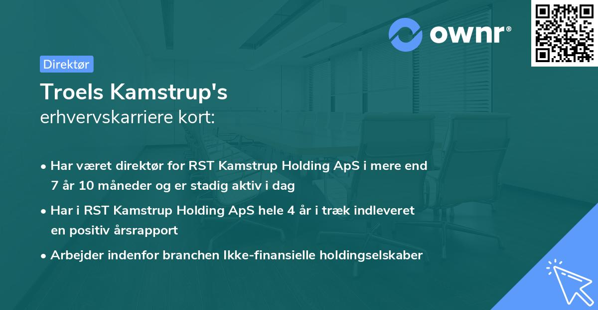 Troels Kamstrup's erhvervskarriere kort