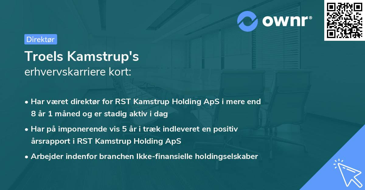 Troels Kamstrup's erhvervskarriere kort
