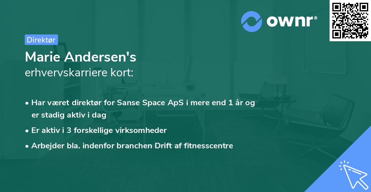 Marie Andersen's erhvervskarriere kort