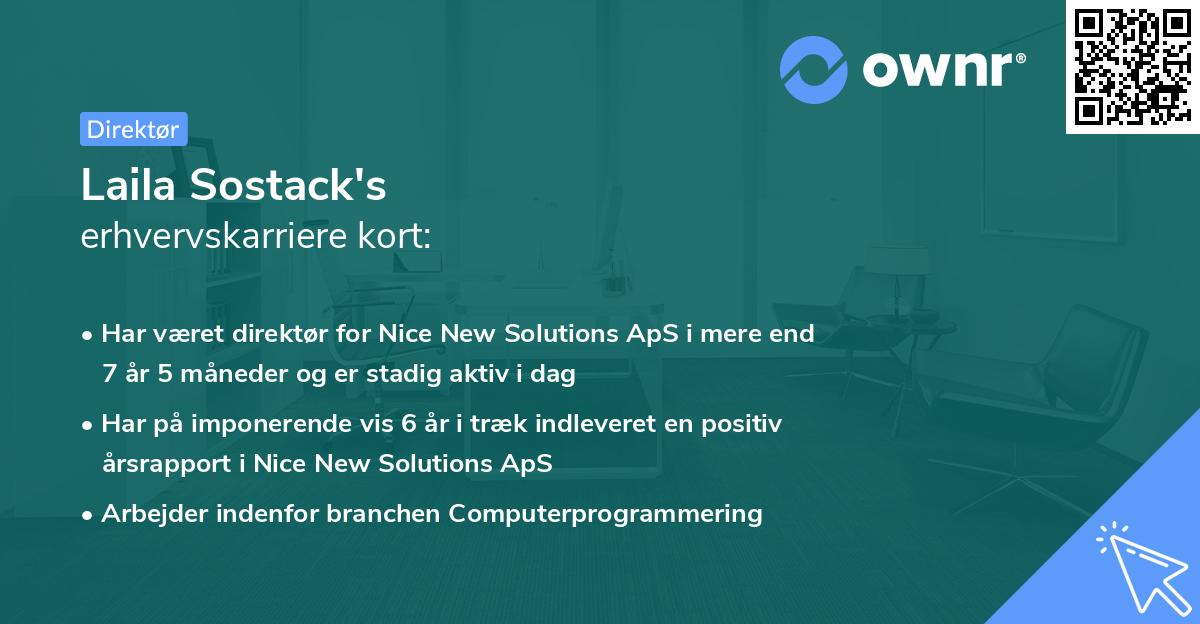 Laila Sostack's erhvervskarriere kort