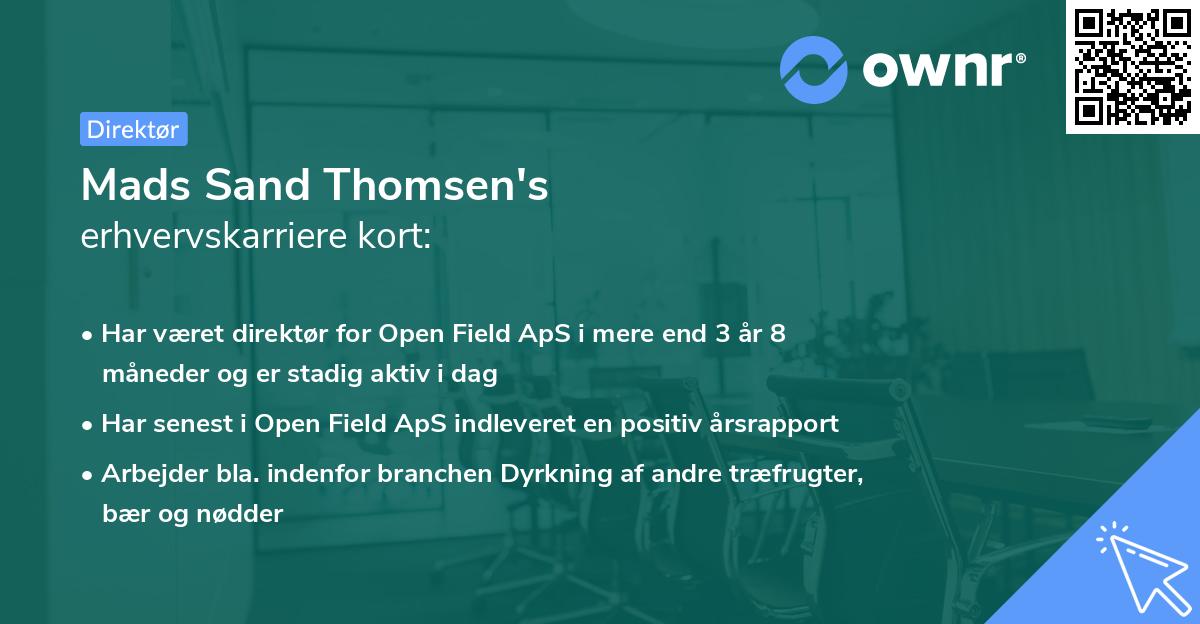 Mads Sand Thomsen's erhvervskarriere kort
