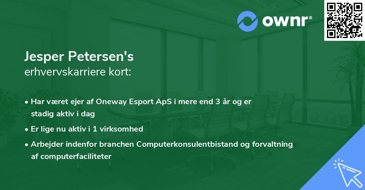 Jesper Petersen's erhvervskarriere kort