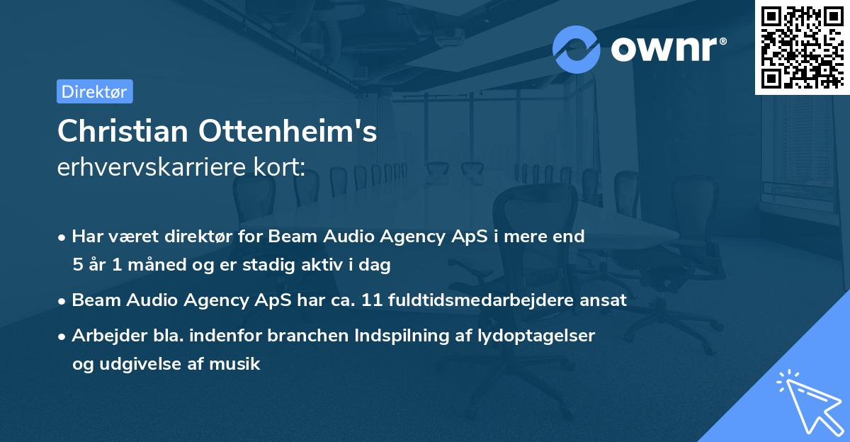 Christian Ottenheim's erhvervskarriere kort