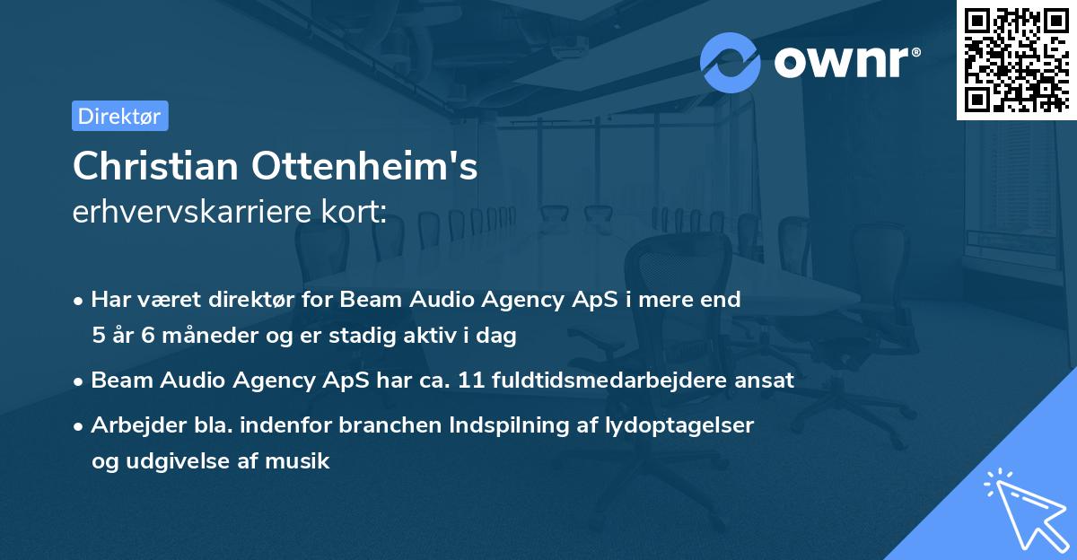 Christian Ottenheim's erhvervskarriere kort