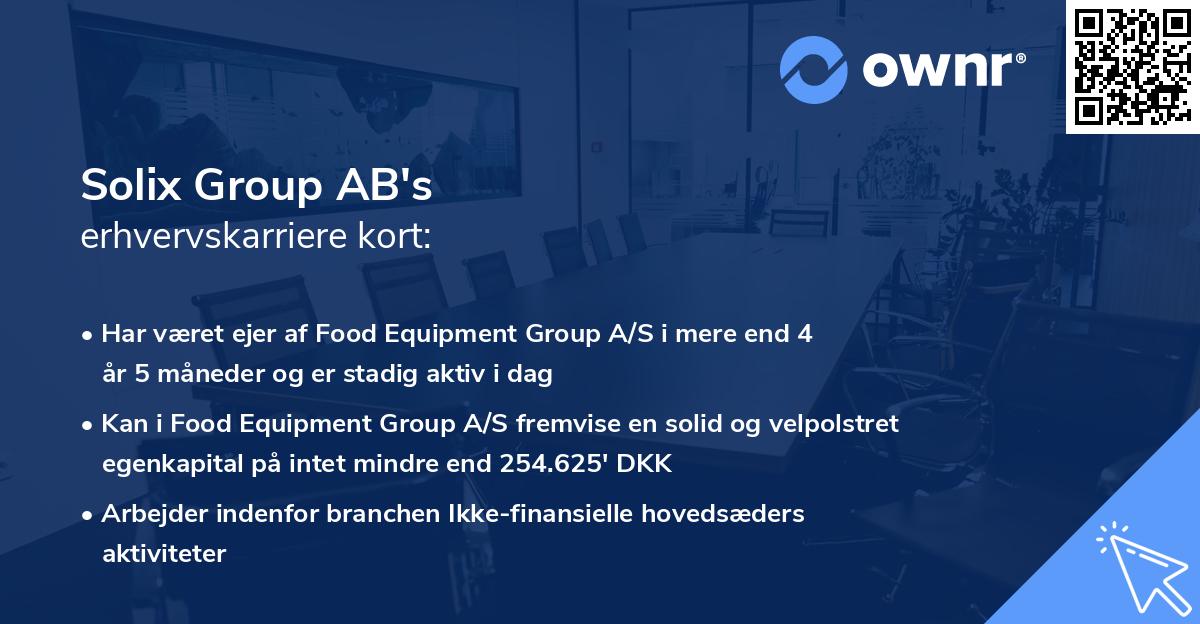 Solix Group AB's erhvervskarriere kort