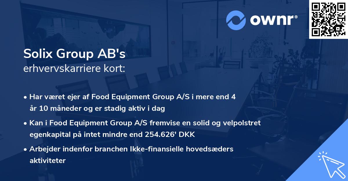 Solix Group AB's erhvervskarriere kort