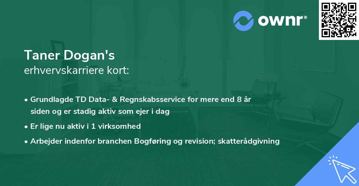 Taner Dogan's erhvervskarriere kort