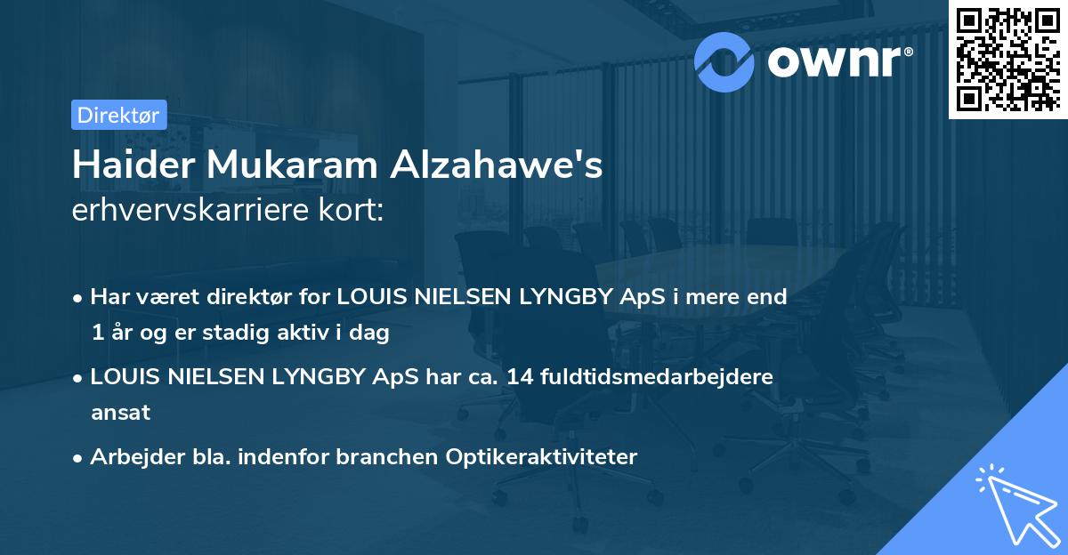 Haider Mukaram Alzahawe's erhvervskarriere kort