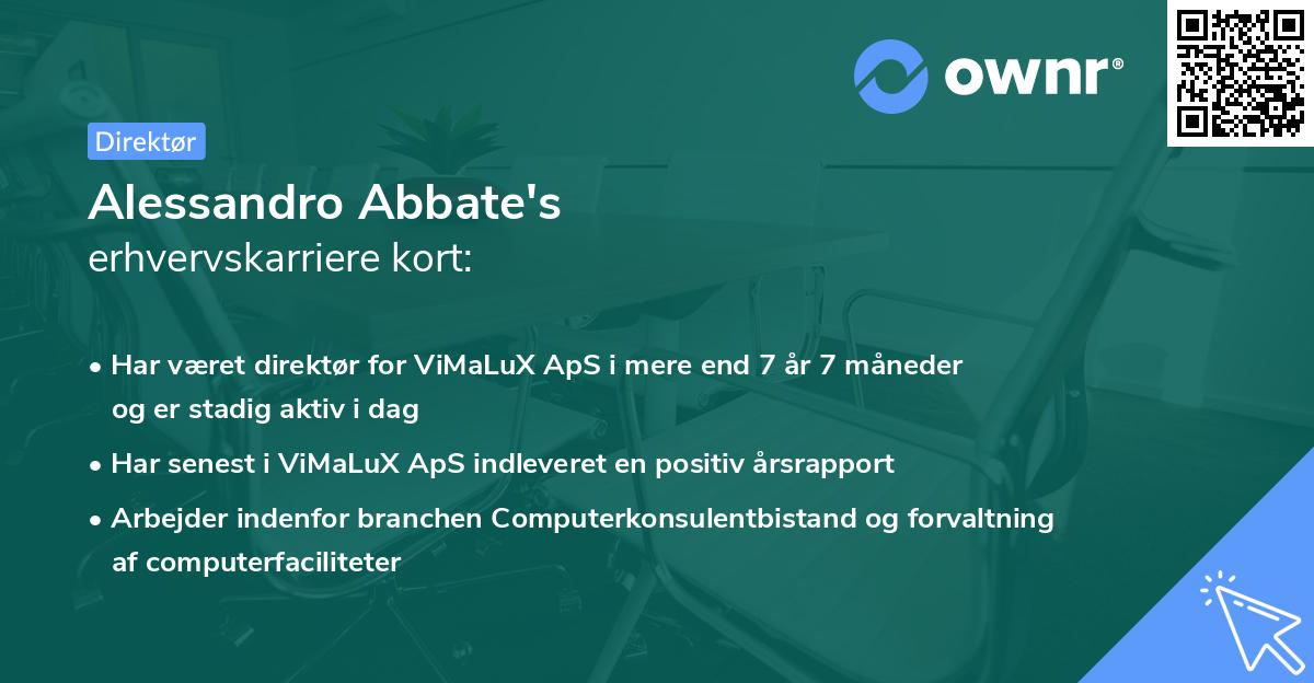 Alessandro Abbate's erhvervskarriere kort