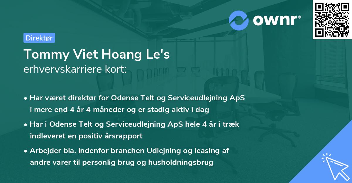 Tommy Viet Hoang Le's erhvervskarriere kort