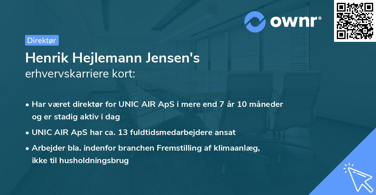 Henrik Hejlemann Jensen's erhvervskarriere kort