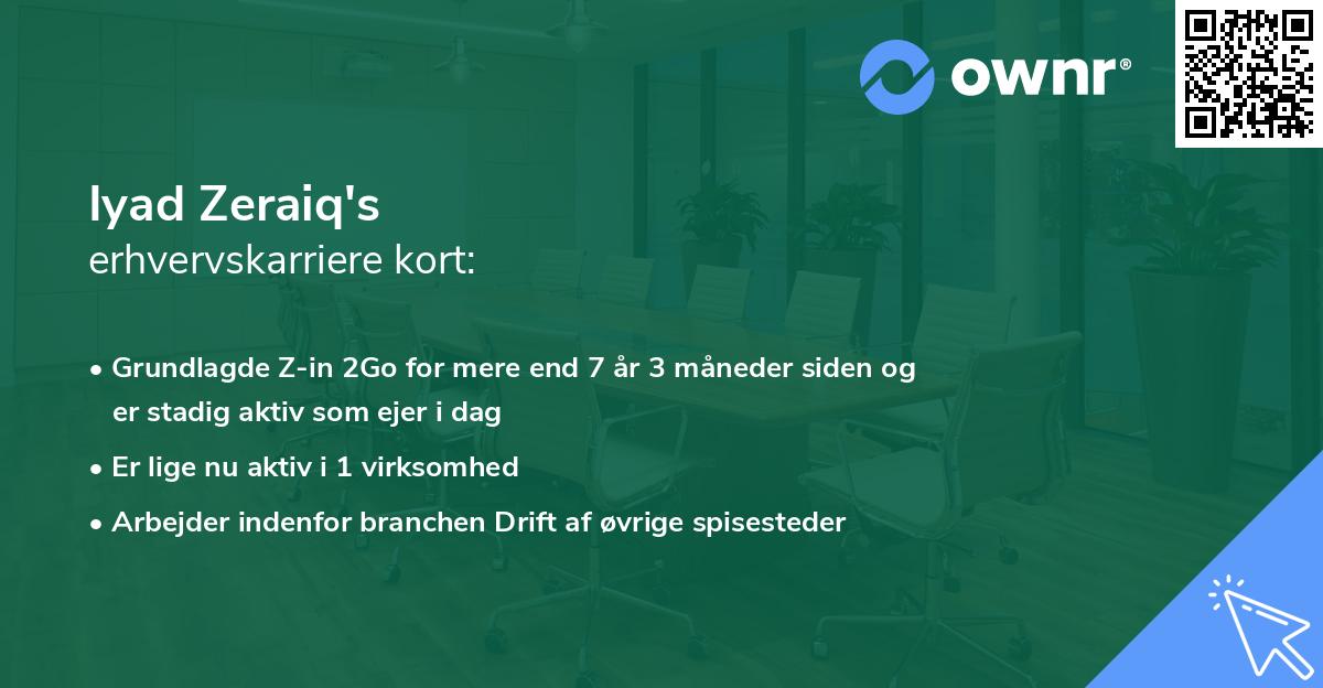 Iyad Zeraiq's erhvervskarriere kort