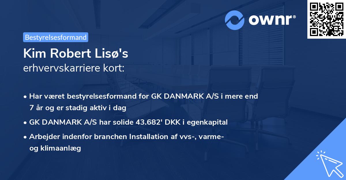 Kim Robert Lisø's erhvervskarriere kort