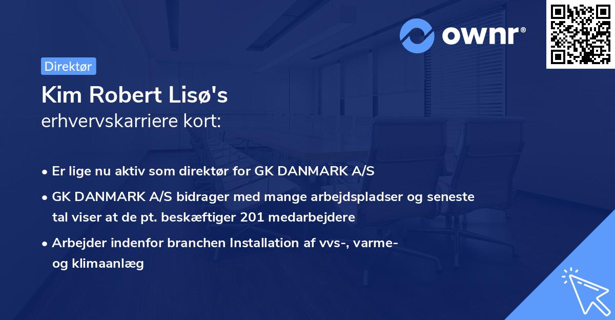 Kim Robert Lisø's erhvervskarriere kort