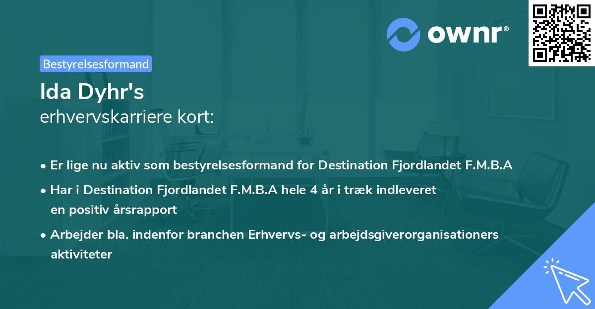 Ida Dyhr's erhvervskarriere kort