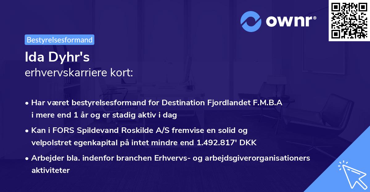 Ida Dyhr's erhvervskarriere kort
