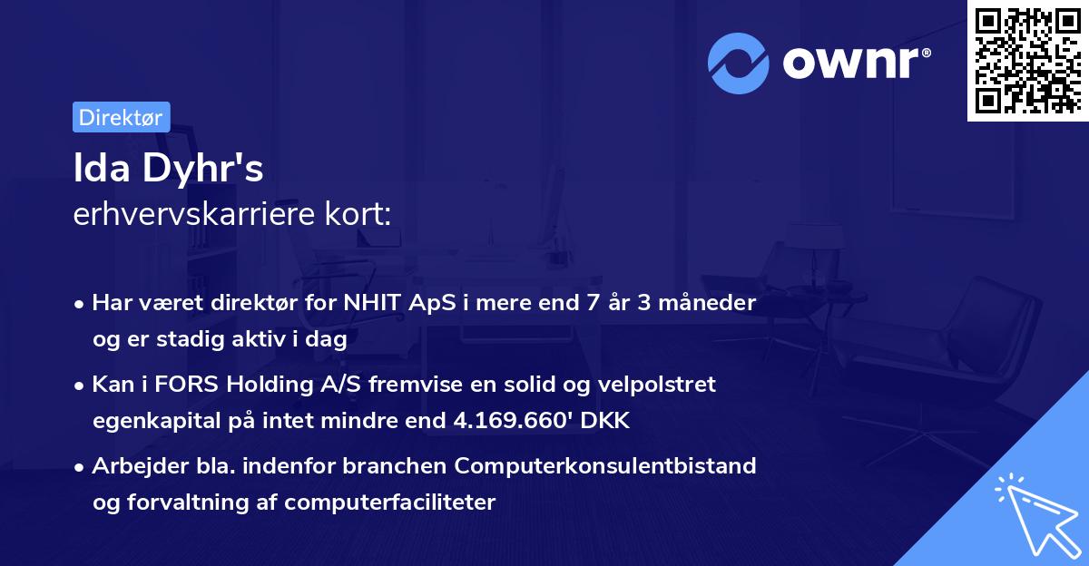 Ida Dyhr's erhvervskarriere kort