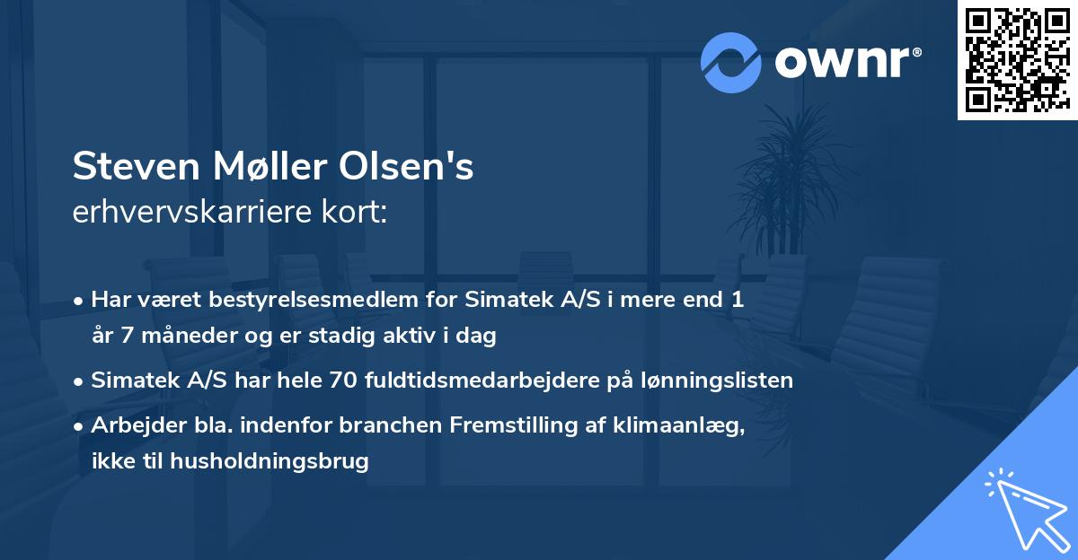 Steven Møller Olsen's erhvervskarriere kort
