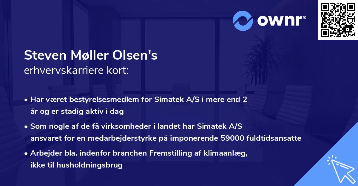Steven Møller Olsen's erhvervskarriere kort