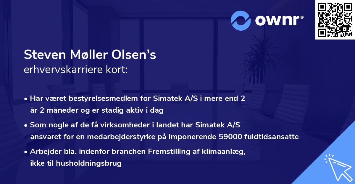 Steven Møller Olsen's erhvervskarriere kort