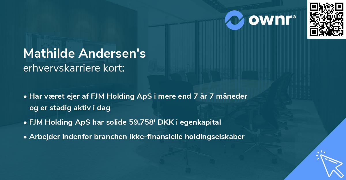 Mathilde Andersen's erhvervskarriere kort