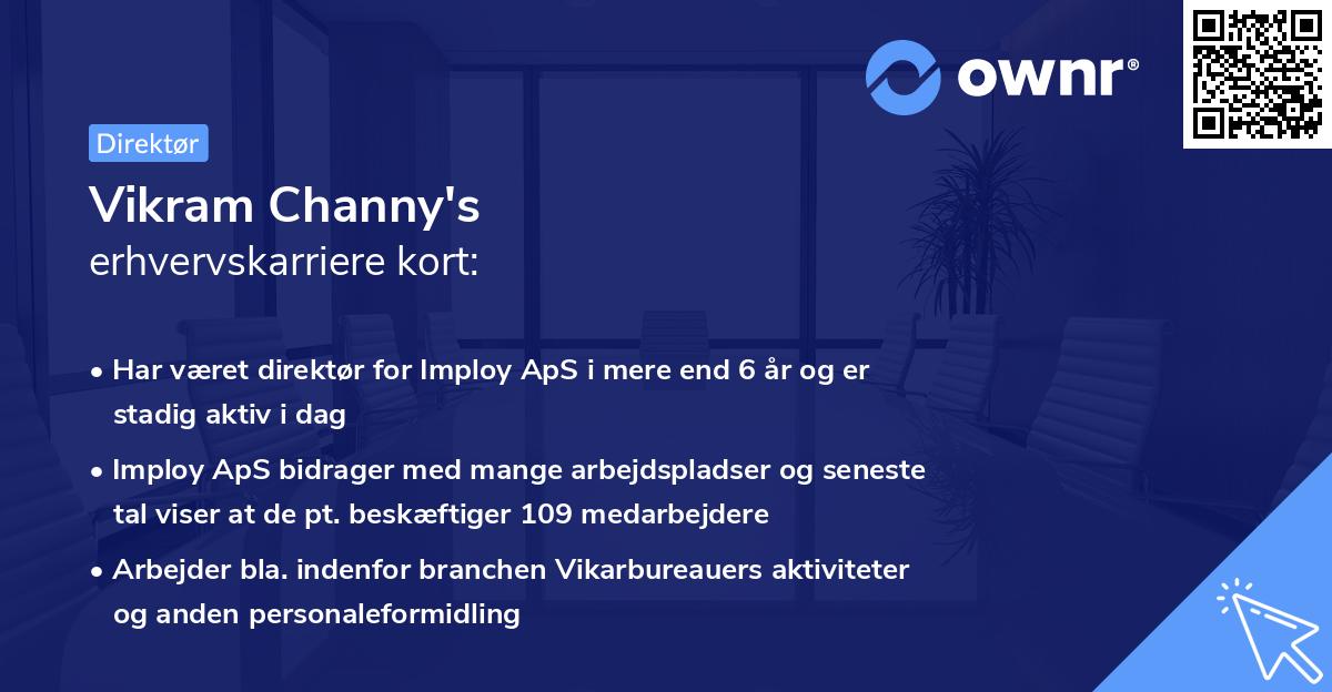 Vikram Channy's erhvervskarriere kort