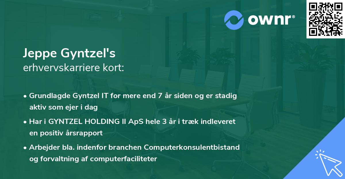 Jeppe Gyntzel's erhvervskarriere kort
