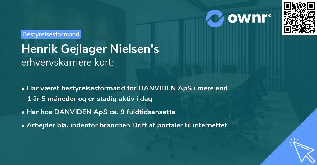 Henrik Gejlager Nielsen's erhvervskarriere kort