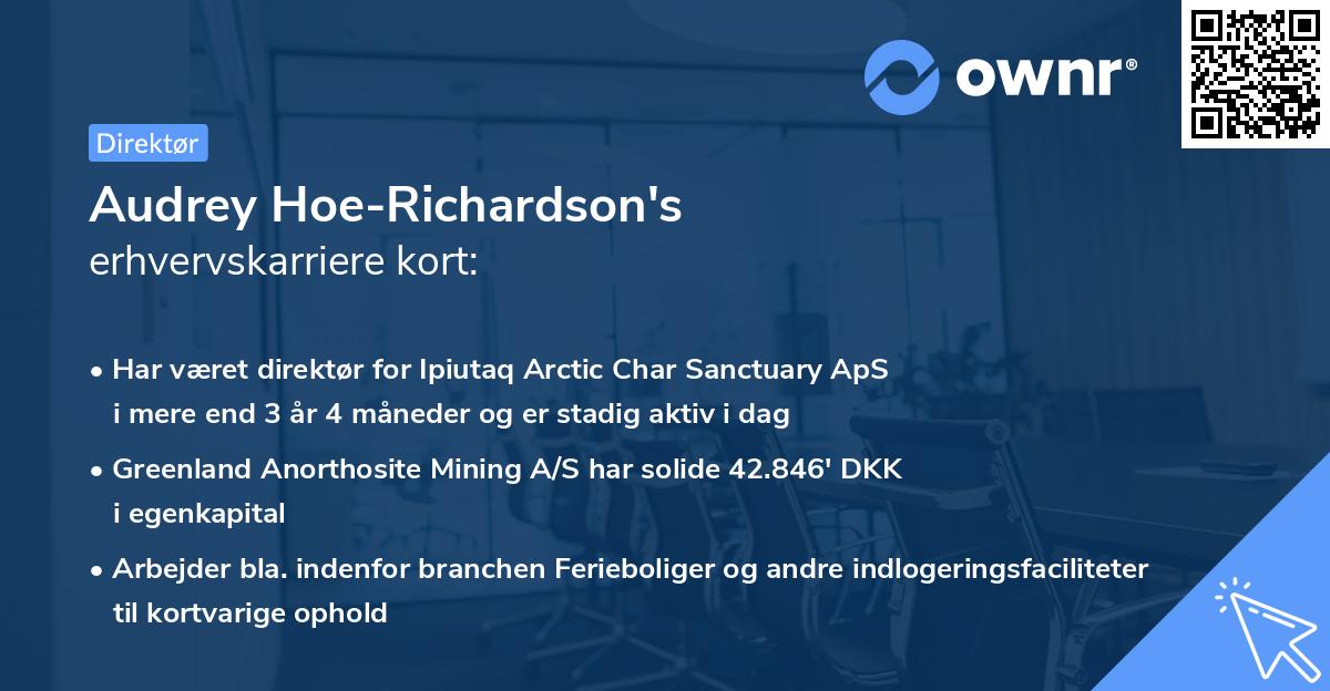 Audrey Hoe-Richardson's erhvervskarriere kort