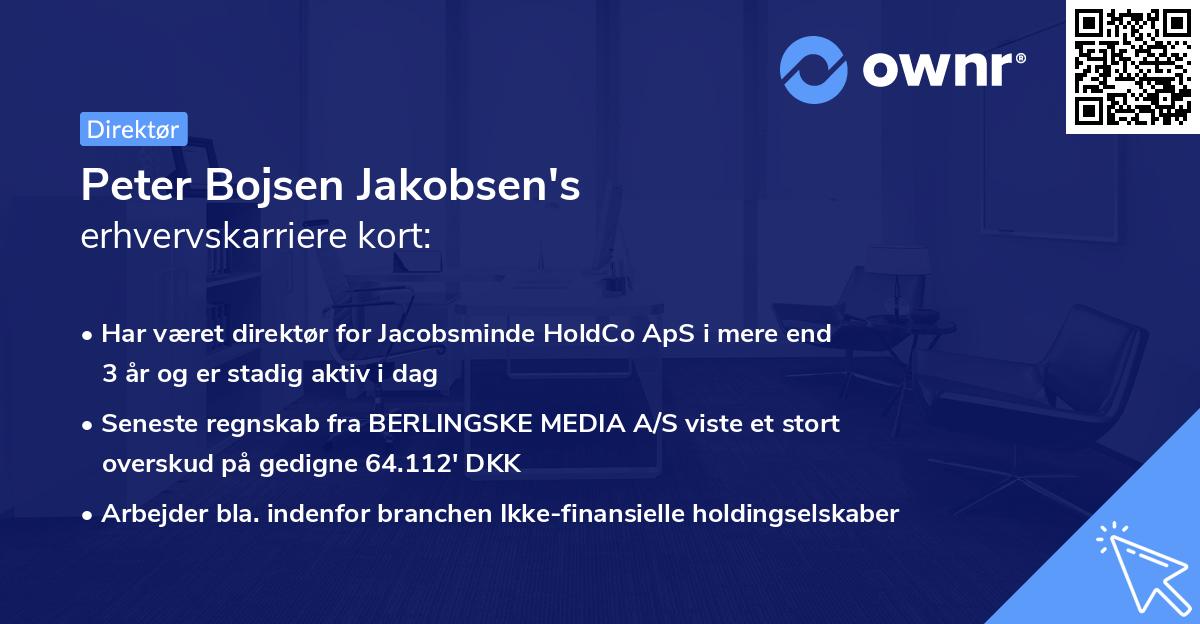 Peter Bojsen Jakobsen's erhvervskarriere kort
