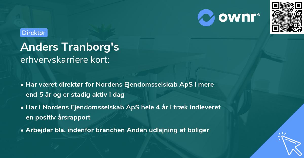 Anders Tranborg's erhvervskarriere kort
