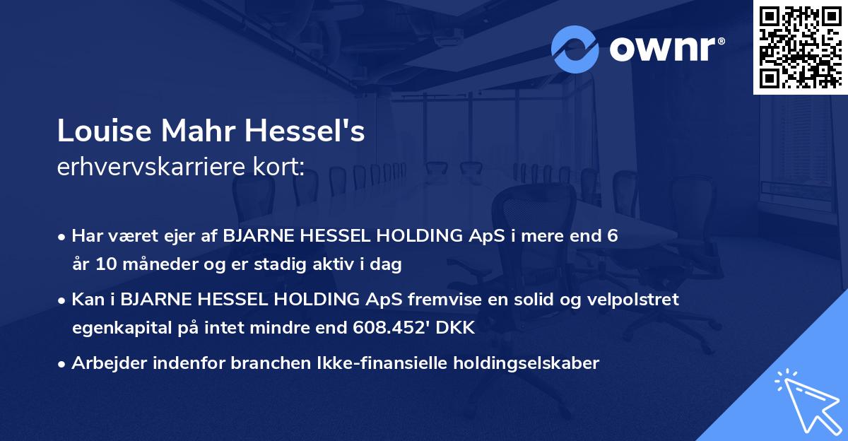 Louise Mahr Hessel's erhvervskarriere kort