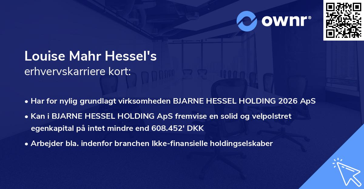 Louise Mahr Hessel's erhvervskarriere kort