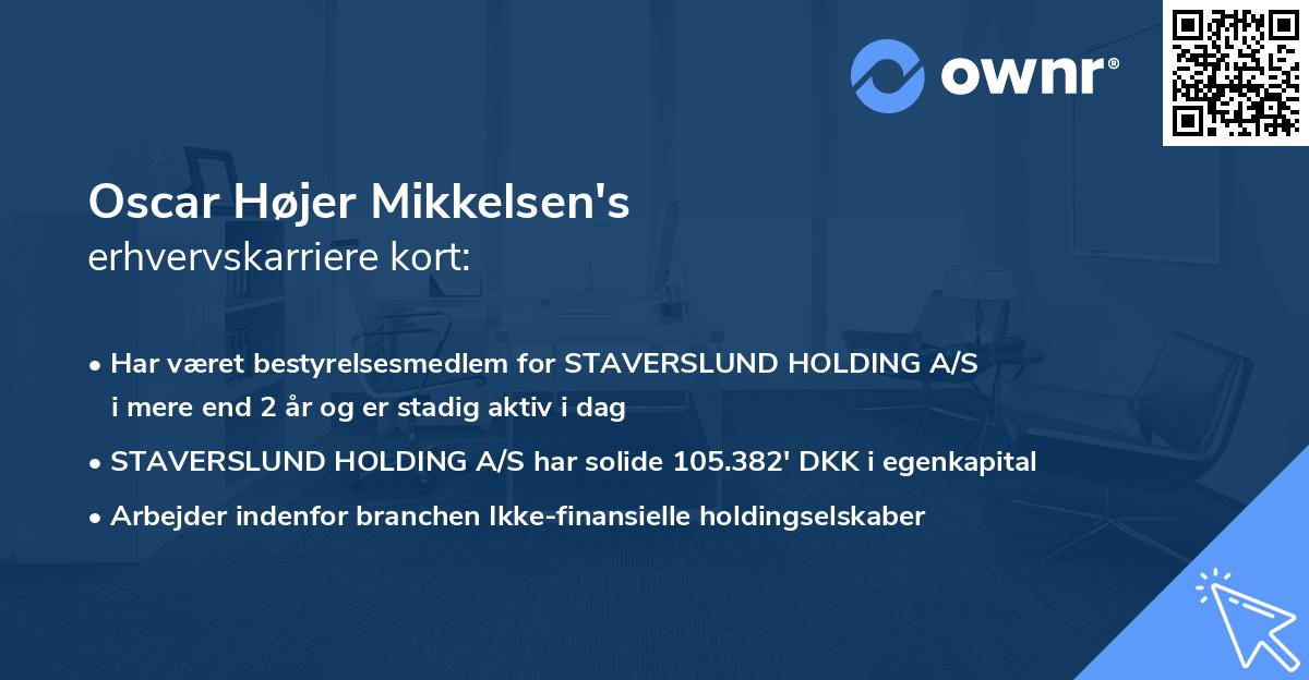 Oscar Højer Mikkelsen's erhvervskarriere kort