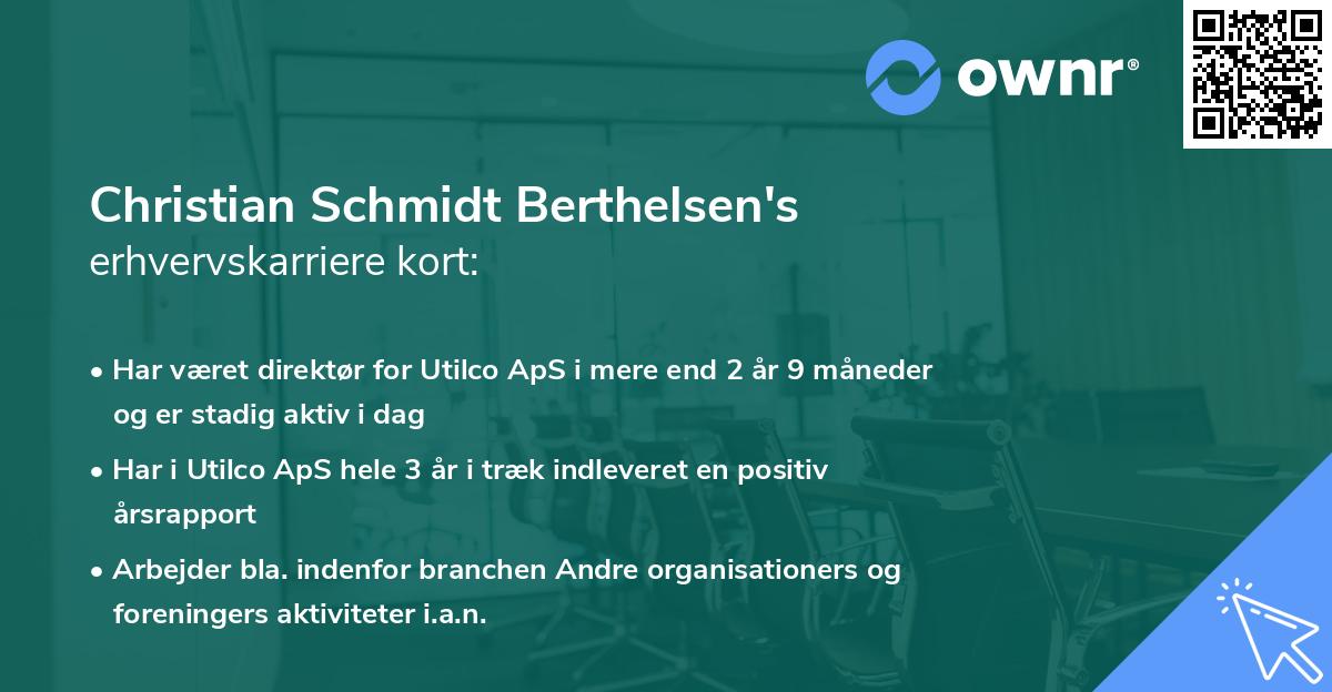 Christian Schmidt Berthelsen's erhvervskarriere kort