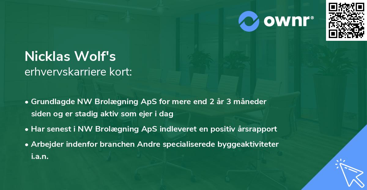 Nicklas Wolf's erhvervskarriere kort