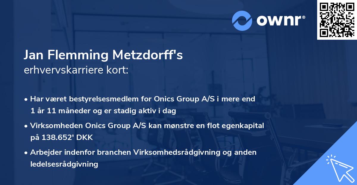 Jan Flemming Metzdorff's erhvervskarriere kort